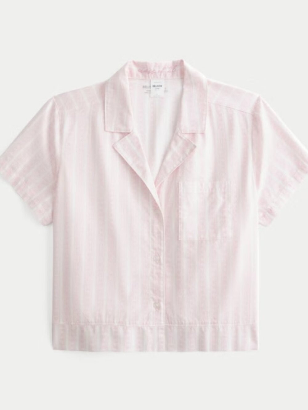 Hollister Class of '26 Short-Sleeve Sleep Shirt - Light Pink Stripe - Size XS